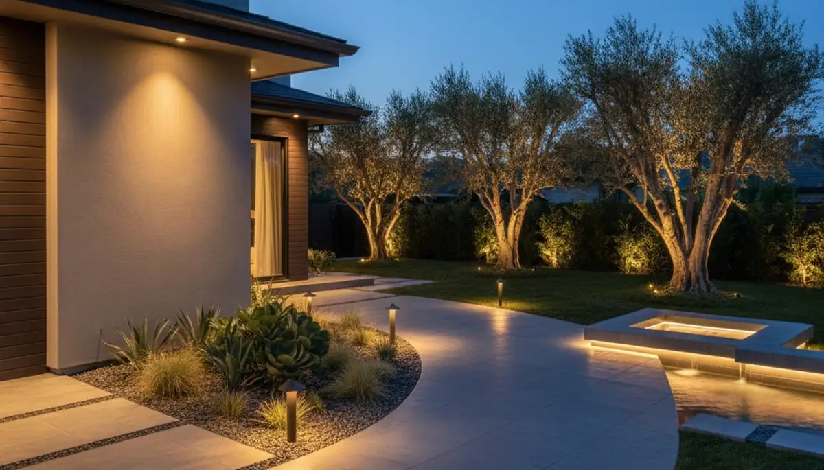 Landscape lighting installation in Redding, CA for curb appeal and outdoor security