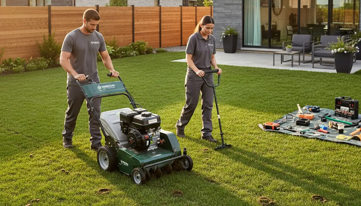 Lawn aeration service in Redding, CA for healthier grass and stronger root growth