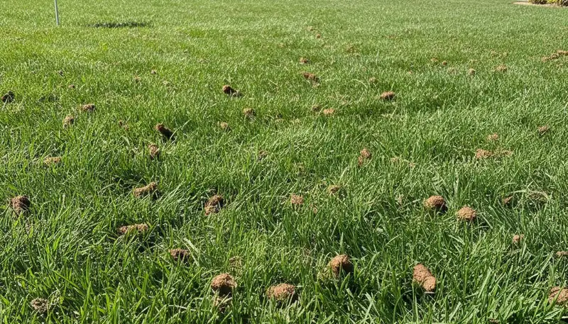 Post-aeration lawn recovery with healthy grass growth in Redding, CA by Chop Chop Landscaping